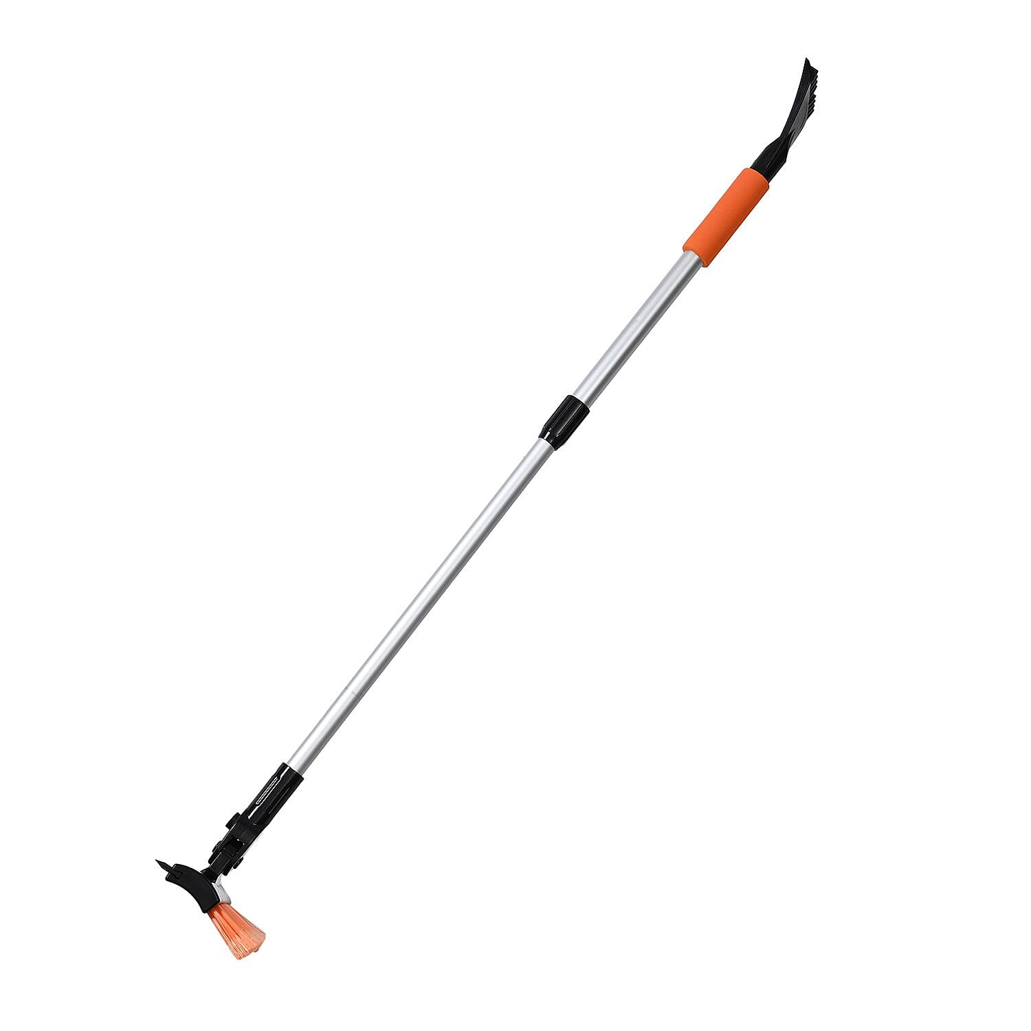 Retractable Snow Brush and Ice scraper with Extendable handle from 80 to 114 cm - Orange - Black