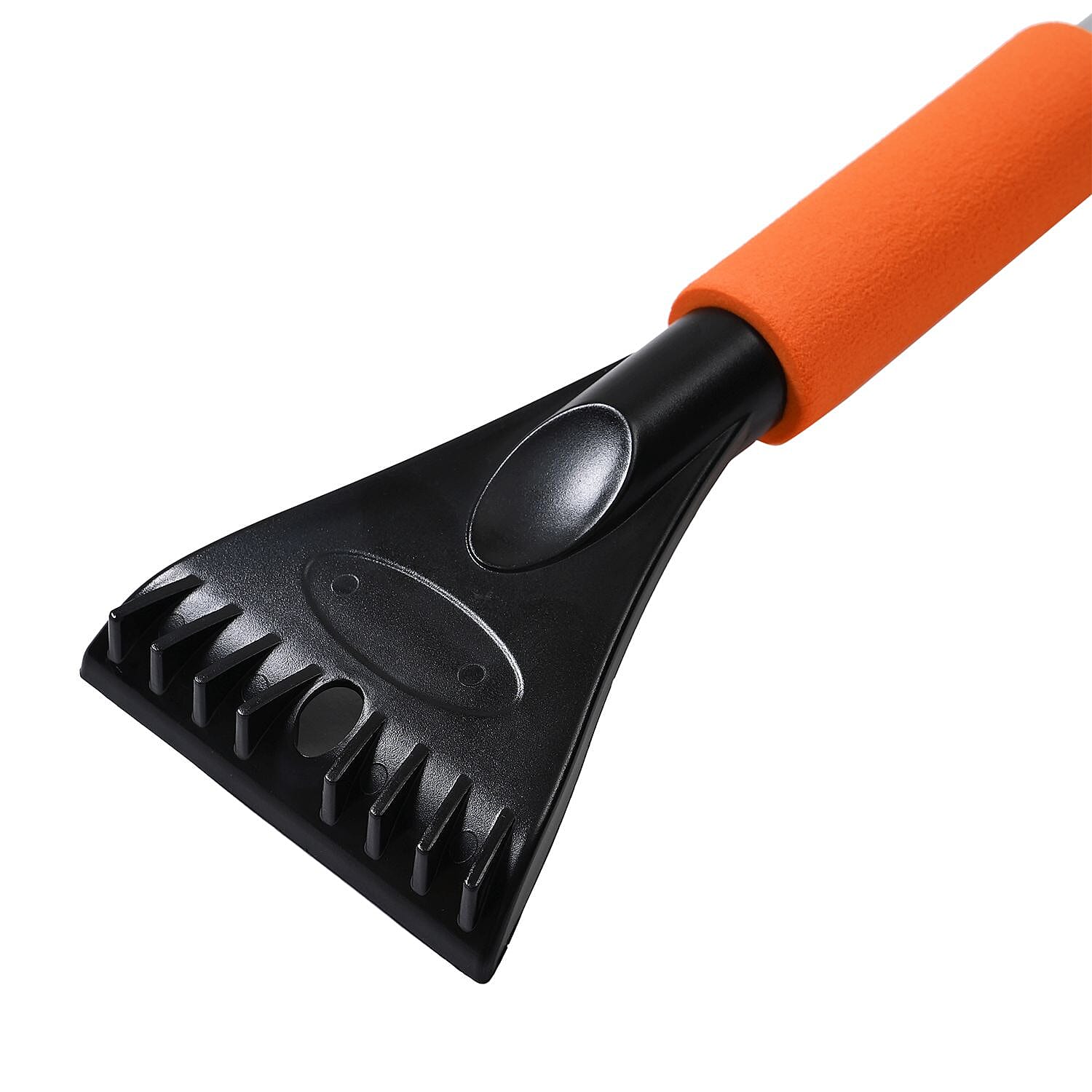 Retractable Snow Brush and Ice scraper with Extendable handle from 80 to 114 cm - Orange - Black