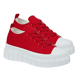 Urban Jacks Ladies CHICAGO Lace Up Canvas On Chunky Cleated Sole