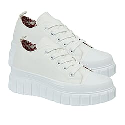Urban Jacks Ladies CHICAGO Lace Up Canvas On Chunky Cleated Sole