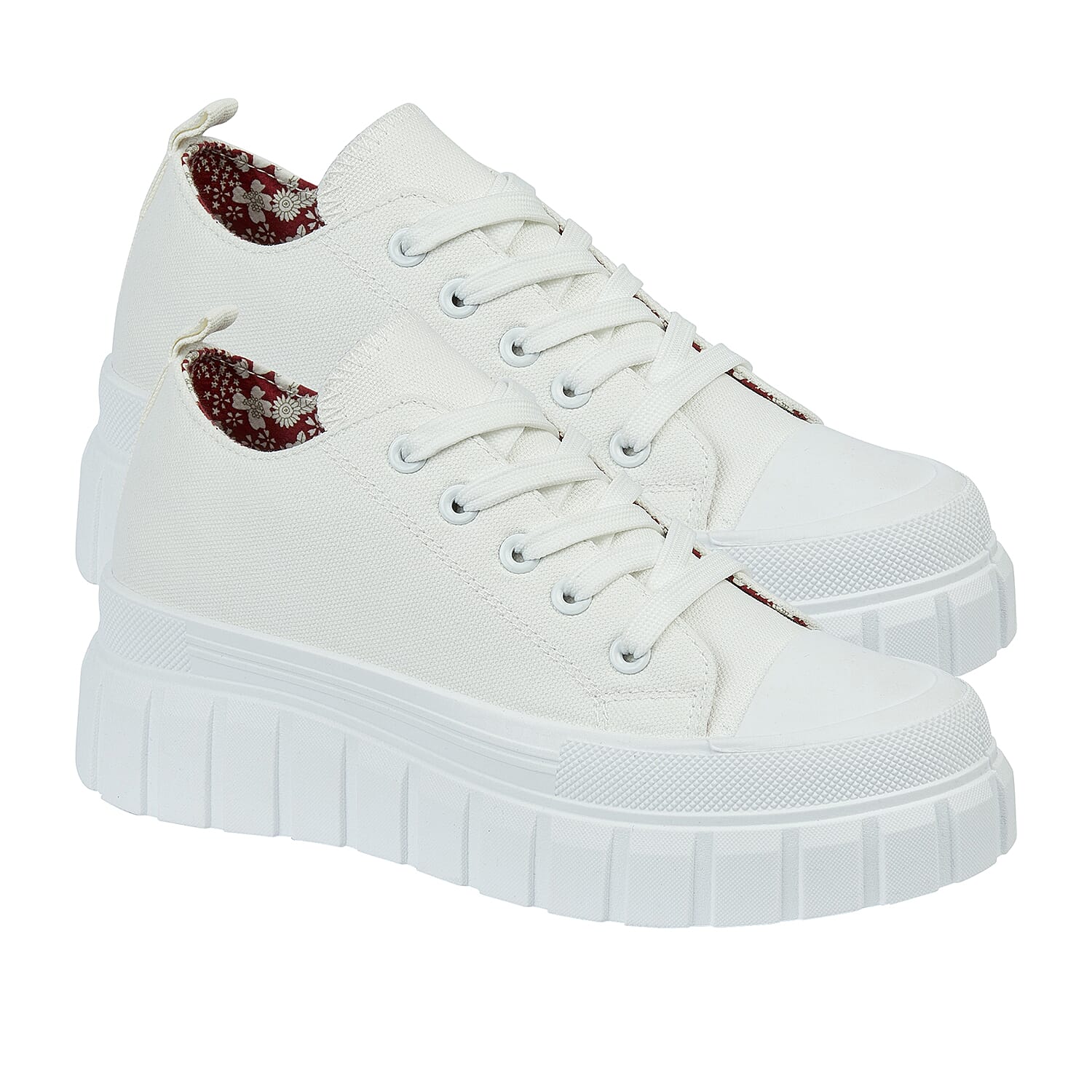 Urban Jacks Ladies CHICAGO Lace Up Canvas On Chunky Cleated Sole - Navy