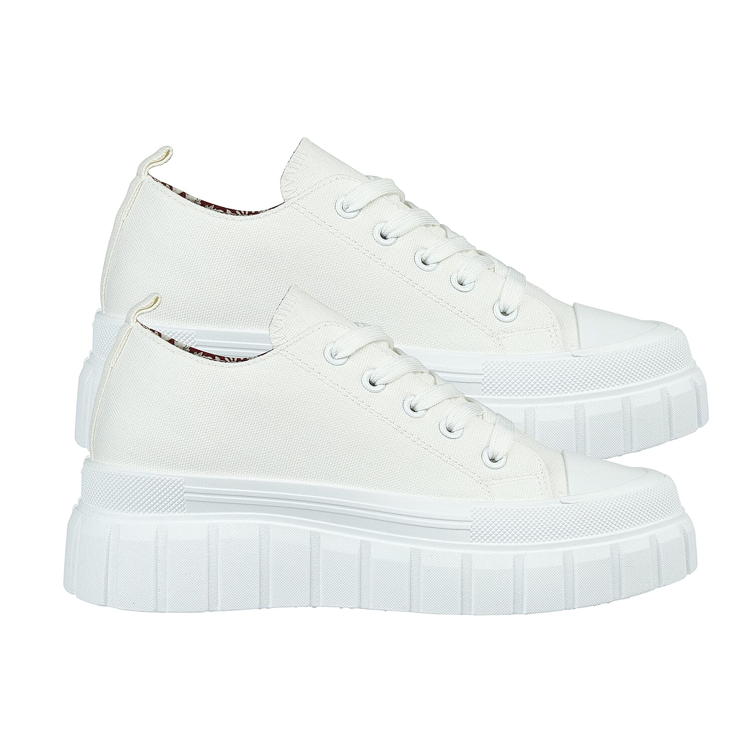  Urban Jacks Ladies CHICAGO Lace Up Canvas On Chunky Cleated Sole - Navy