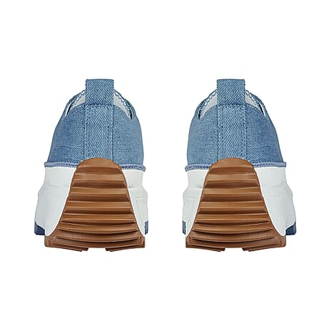 Urban Jacks Acapulco Womens Platform Canvas Trainers (Size 6) - Blue