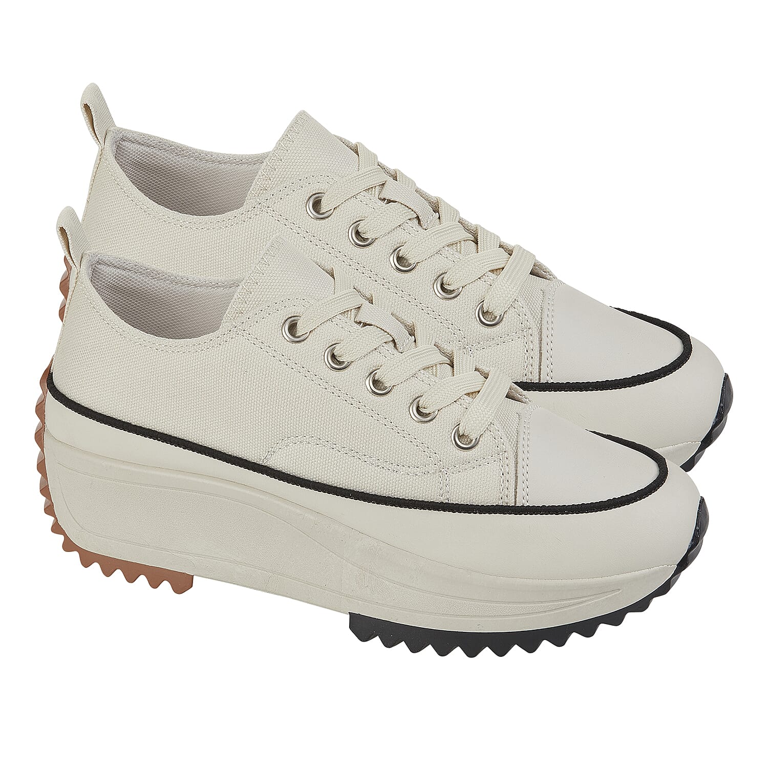 Urban Jacks Acapulco Womens Platform Canvas Trainers - Blue