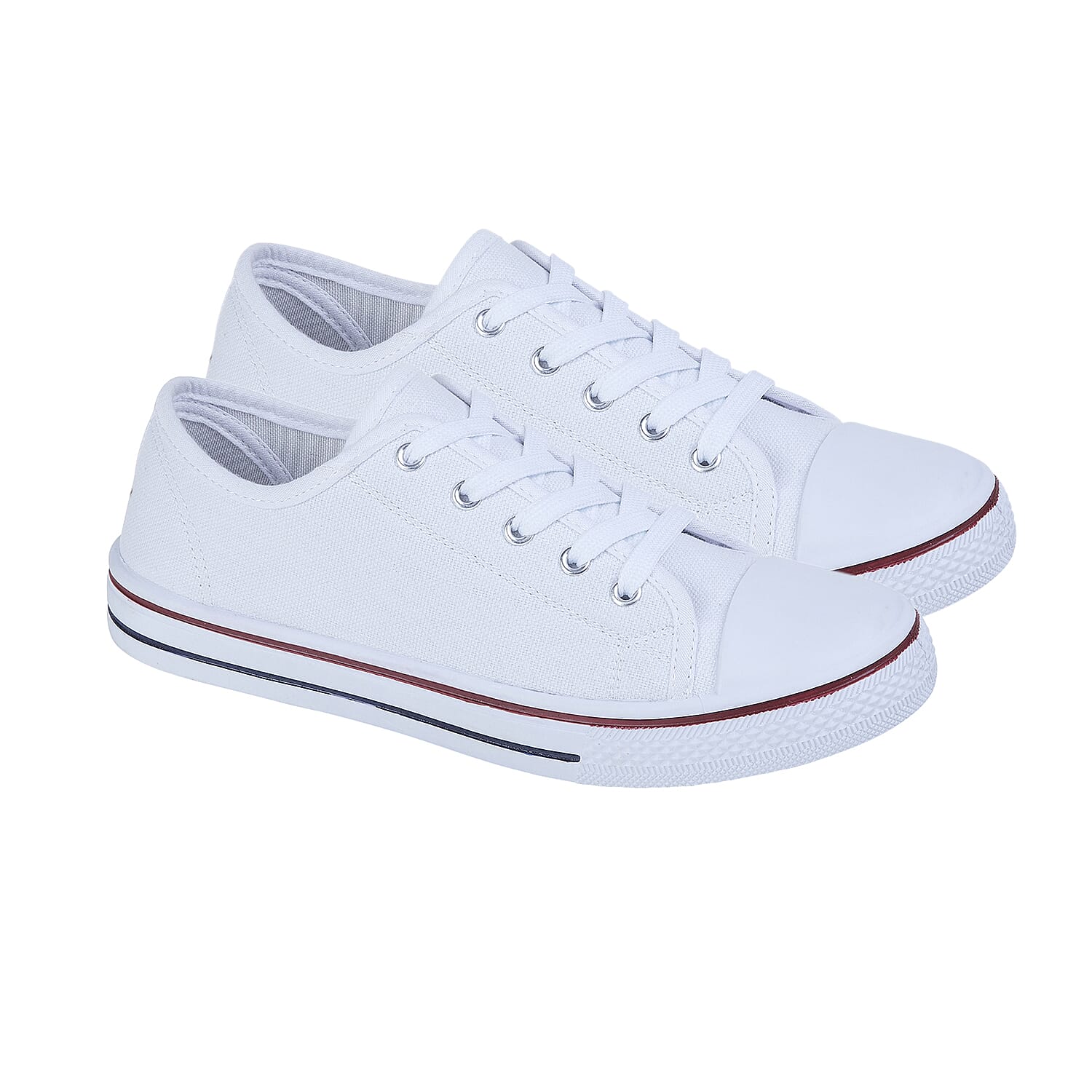 Urban Jacks BALTIMORE Ladies Canvas Lace Up Shoe (Size 4) - White