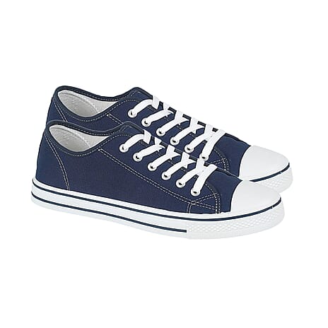 Urban Jacks BALTIMORE Ladies Canvas Lace Up Shoe (Size 5) - Navy