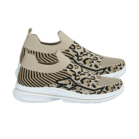 Urban Jacks Appletini Womens Sock Trainer (Size 7) - Leopard