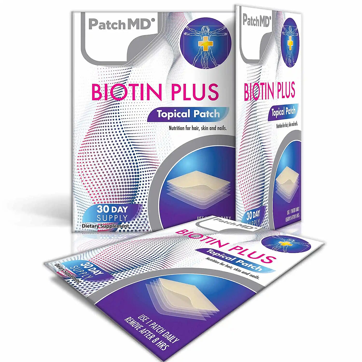 PatchMD Biotin Plus (Vitamin B7) Topical Patch - 30 Daily Patches