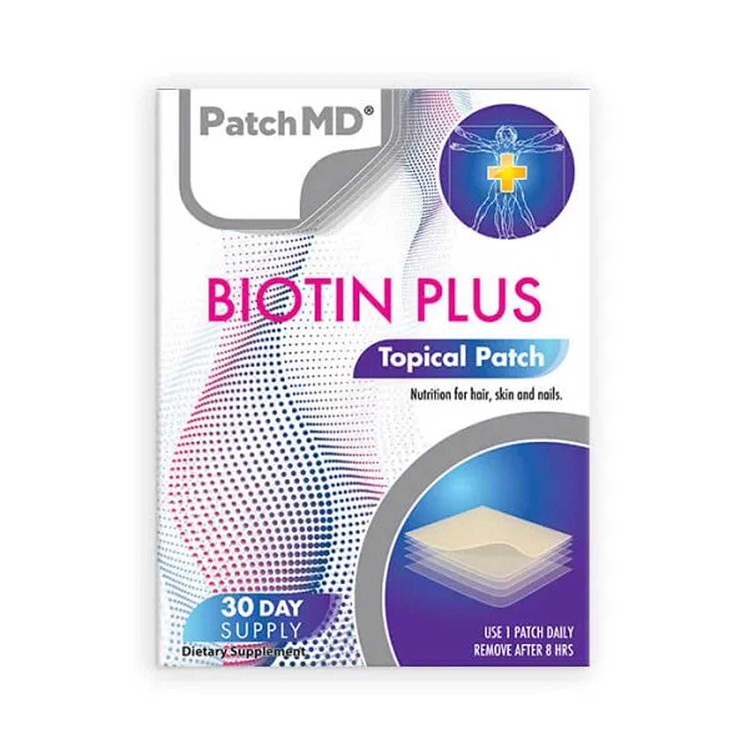 PatchMD Biotin Plus (Vitamin B7) Topical Patch - 30 Daily Patches