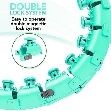 Weighted Hula Hoop - 360 Rotation - Adjustable Size - Green