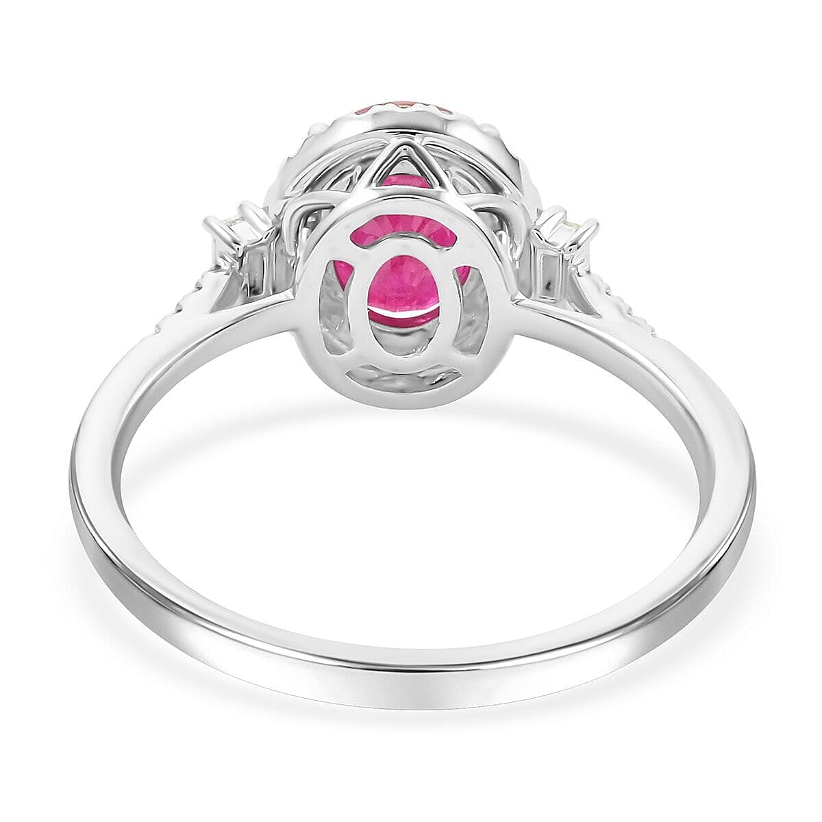 Rhapsody  950 Platinum  AAAA  Mozambique Ruby   White Diamond  VS Ring 2.49 ct,  Platinum Wt. 5.85 Gms  2.490  Ct.