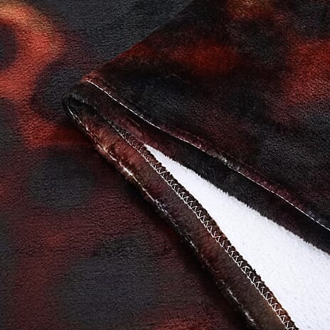 Hush Haven Leopard Face Digital Print Flannel Blanket (150x200 cm)