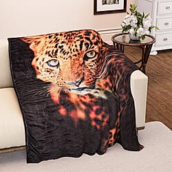 Digital Printed Flannel Blanket with Tiger Pattern