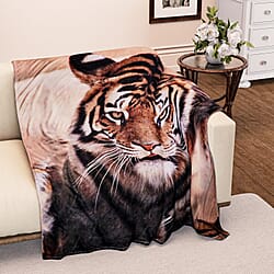 Digital Printed Flannel Blanket with Tiger Pattern