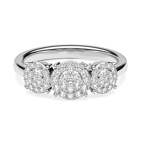 RHAPSODY 950 Platinum IGI Certified Diamond Cluster Ring 0.50 Ct.