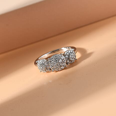 RHAPSODY 950 Platinum IGI Certified Diamond Cluster Ring 0.50 Ct.