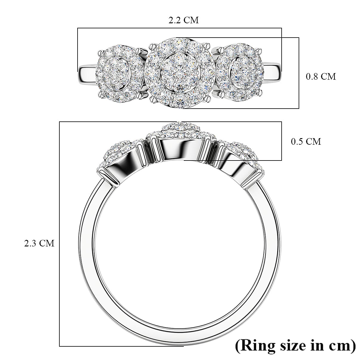 RHAPSODY 950 Platinum IGI Certified Diamond Cluster Ring 0.50 Ct. RHAPSODY 950 Platinum IGI Certified Diamond Cluster Ring 0.50 Ct.