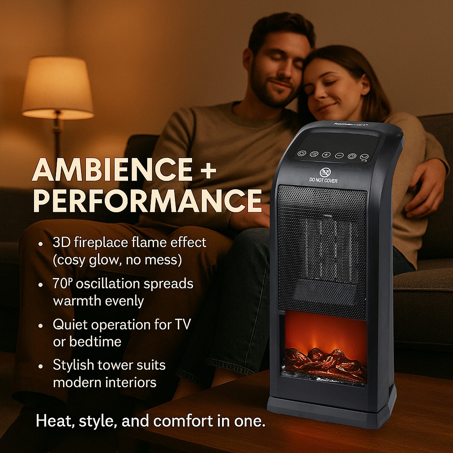 Ceramic Heater with Remote Control (Power 1800W) - Black