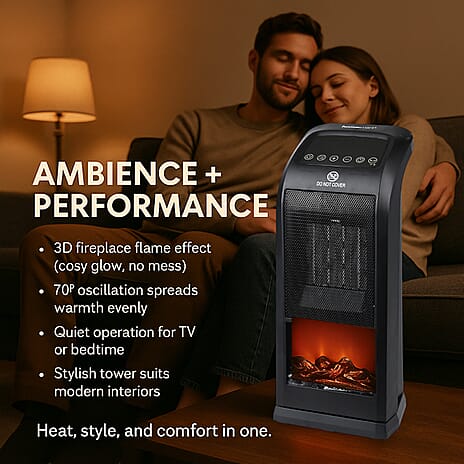 Ceramic Heater with Remote Control (Power 1800W) - Black