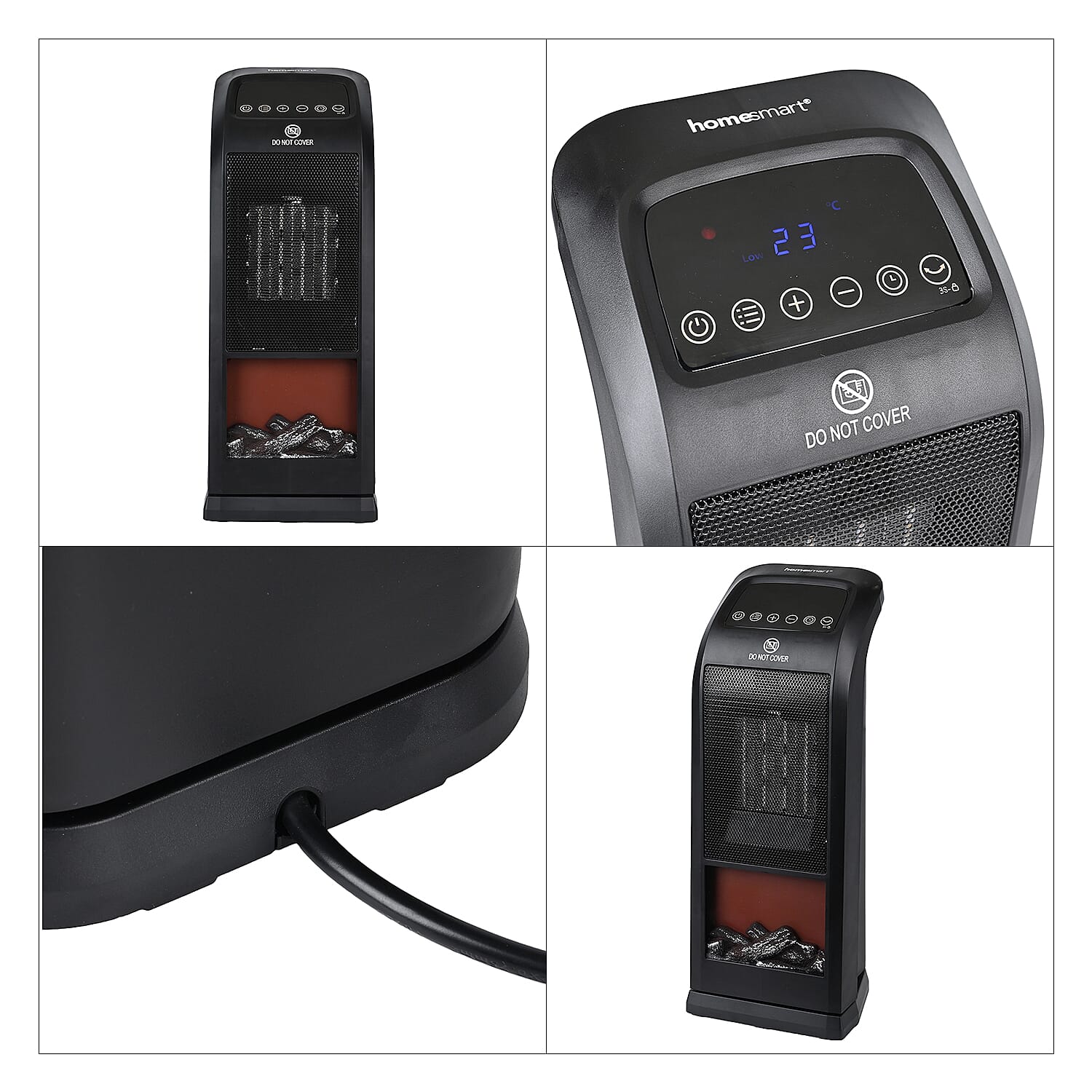 Ceramic Heater with Remote Control (Power 1800W) - Black