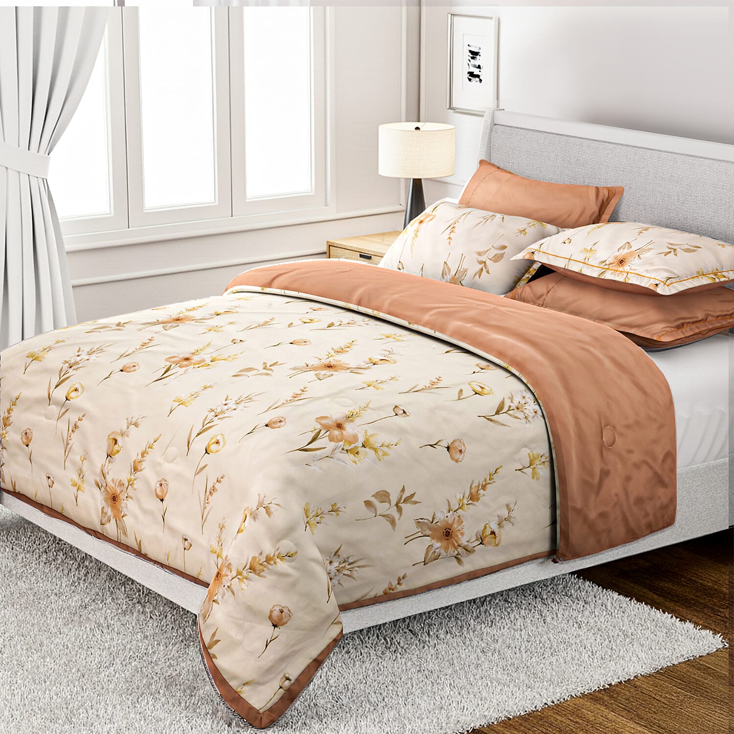 4 Seasons Luxury Bedding Collection - Down Alternative King Size Comforter Quilt With Silk Touch Cover & Matching Pillowcases