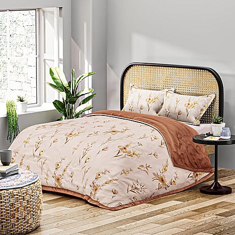 4 Seasons Luxury Bedding Collection - Down Alternative King Size Comforter Quilt With Silk Like Cover & Matching Pillowcases