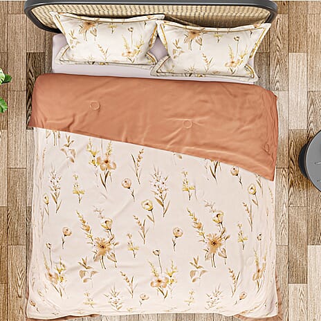 4 Seasons Luxury Bedding Collection - Down Alternative King Size Comforter Quilt With Silk Like Cover & Matching Pillowcases