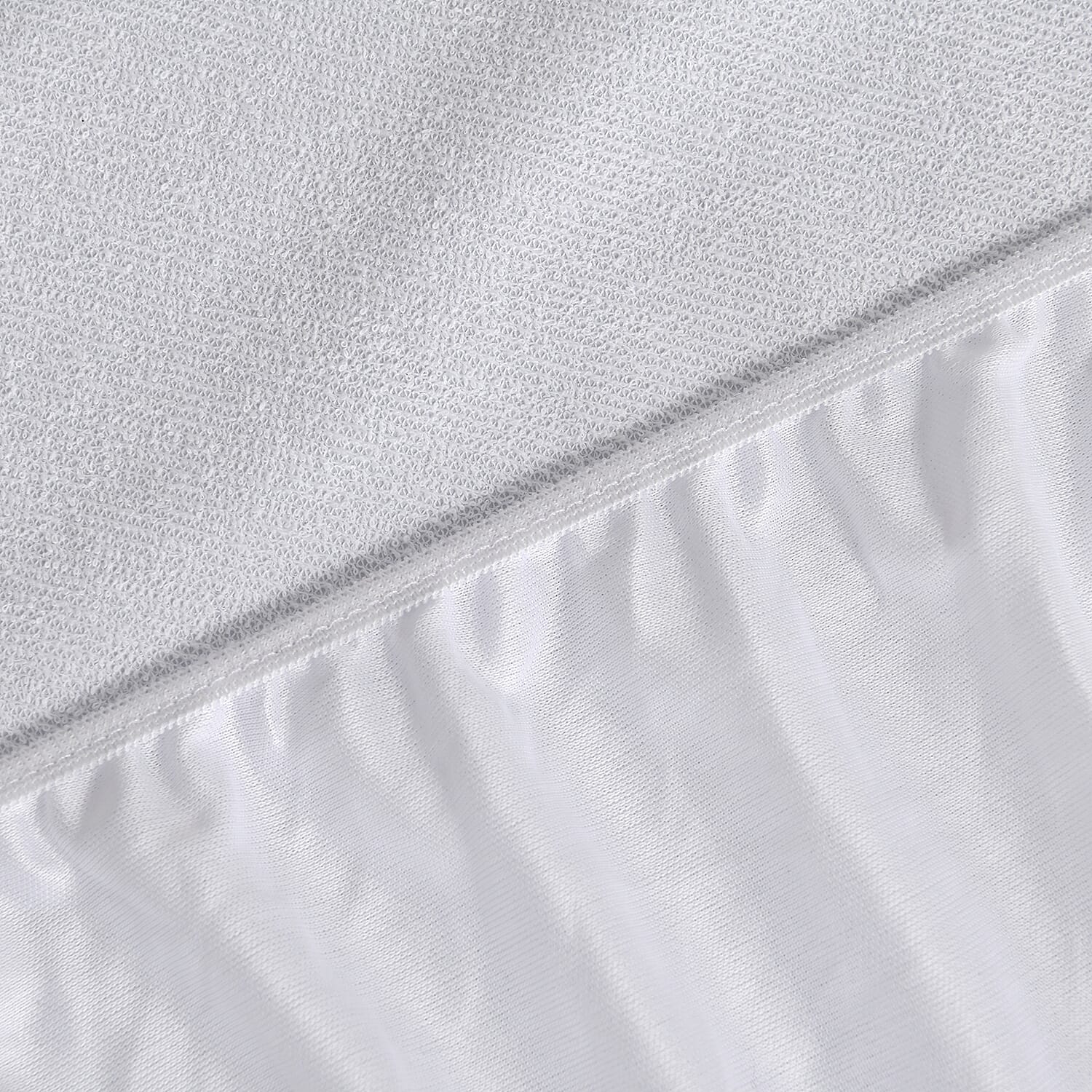Cotton Terry Waterproof Mattress Protector (Single Size, 190x90-30 cm) - White Cotton Terry Waterproof Mattress Protector (Single Size, 190x90-30 cm) - White