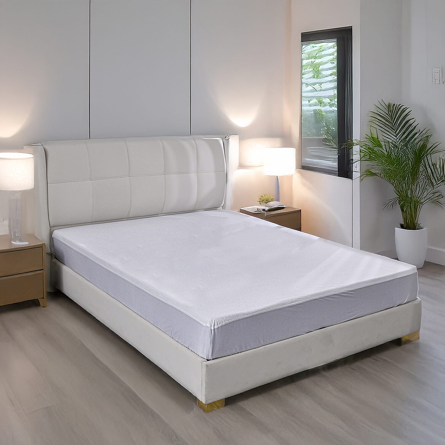 Cotton Terry Waterproof Mattress Protector; Prolongs mattress life by protecting it from accidental spills, bodily fluids, perspiration, or anything wet - Double