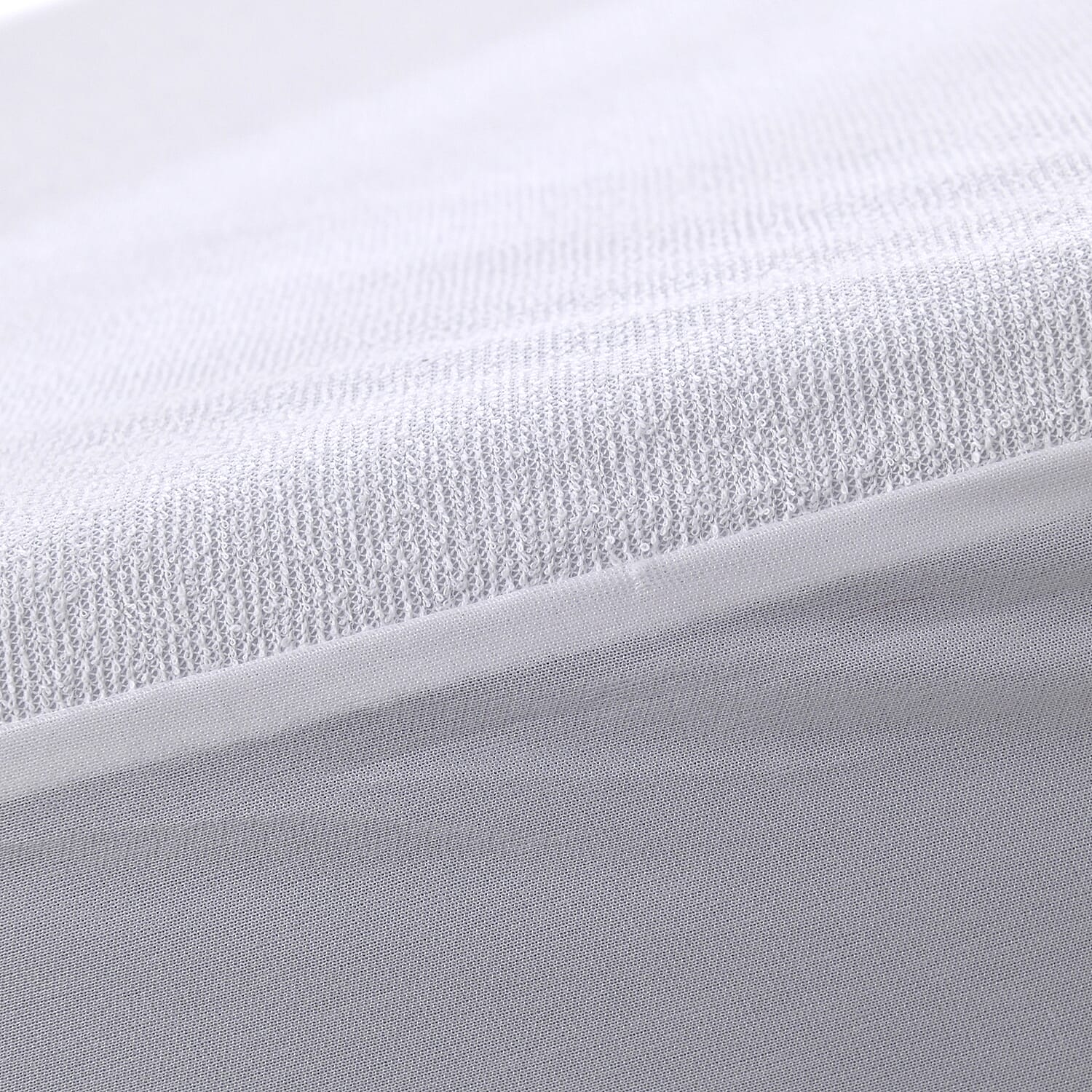 Cotton Terry Waterproof Patterned Pillow Case  - White