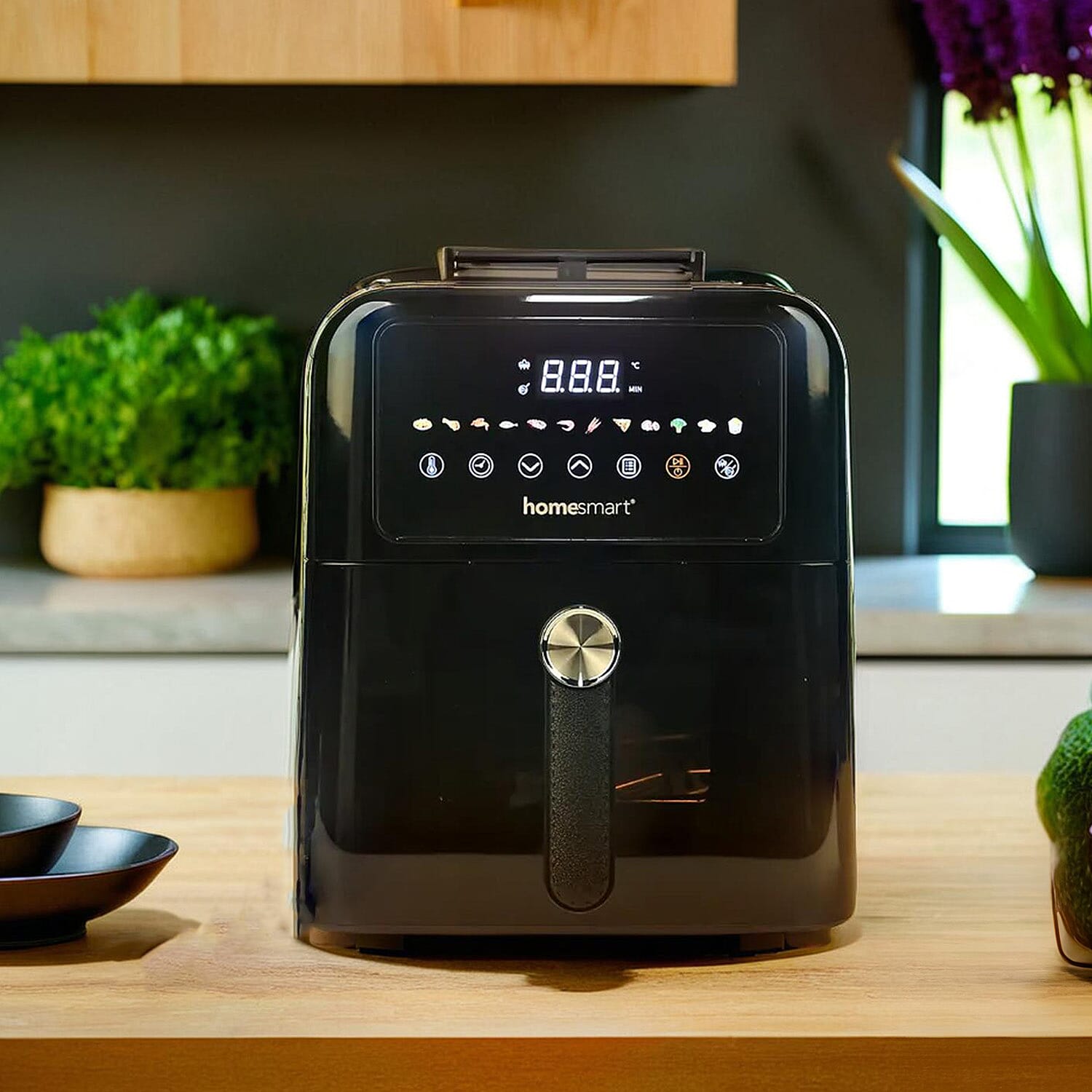 Homesmart Digital Air Fryer with Window - Crisp, Roast, Bake, Toast - with Less Oil 60-200c 6L  (Appox. 25cm x 30cm - 10in x 12in)