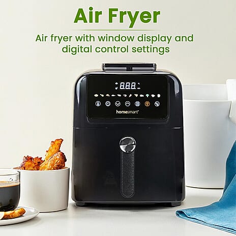 Homesmart Digital Air Fryer with Window - Crisp, Roast, Bake, Toast - with Less Oil 60-200c 6L  (Appox. 25cm x 30cm - 10in x 12in)