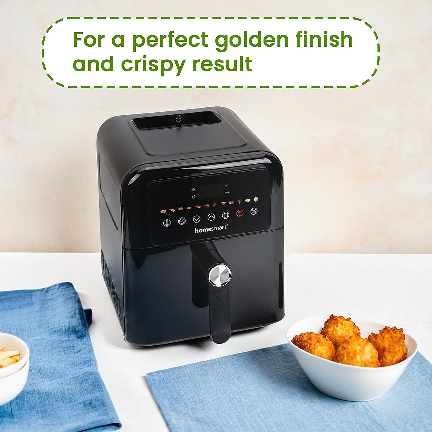 Homesmart Digital Air Fryer with Window - Crisp, Roast, Bake, Toast - with Less Oil 60-200c 6L  (Appox. 25cm x 30cm - 10in x 12in)