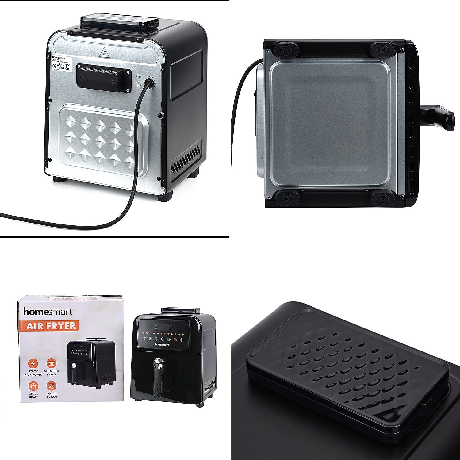 Homesmart Digital Air Fryer with Window - Crisp, Roast, Bake, Toast - with Less Oil 60-200c 6L  (Appox. 25cm x 30cm - 10in x 12in)