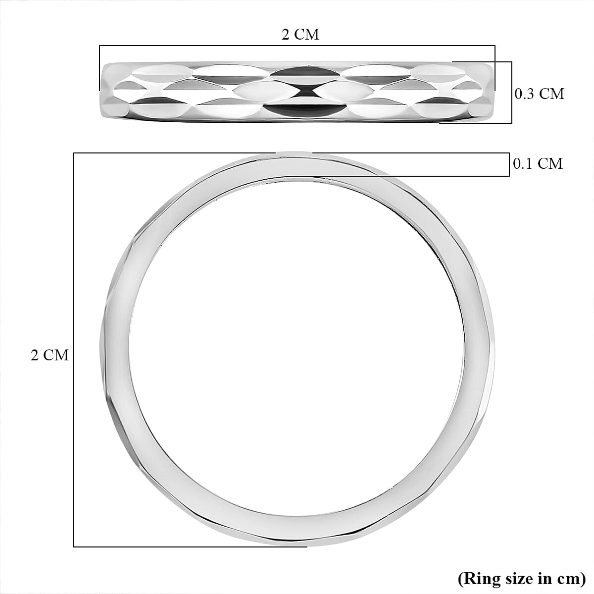 One Time Deal- Diamond Cut Sterling Silver Band Ring