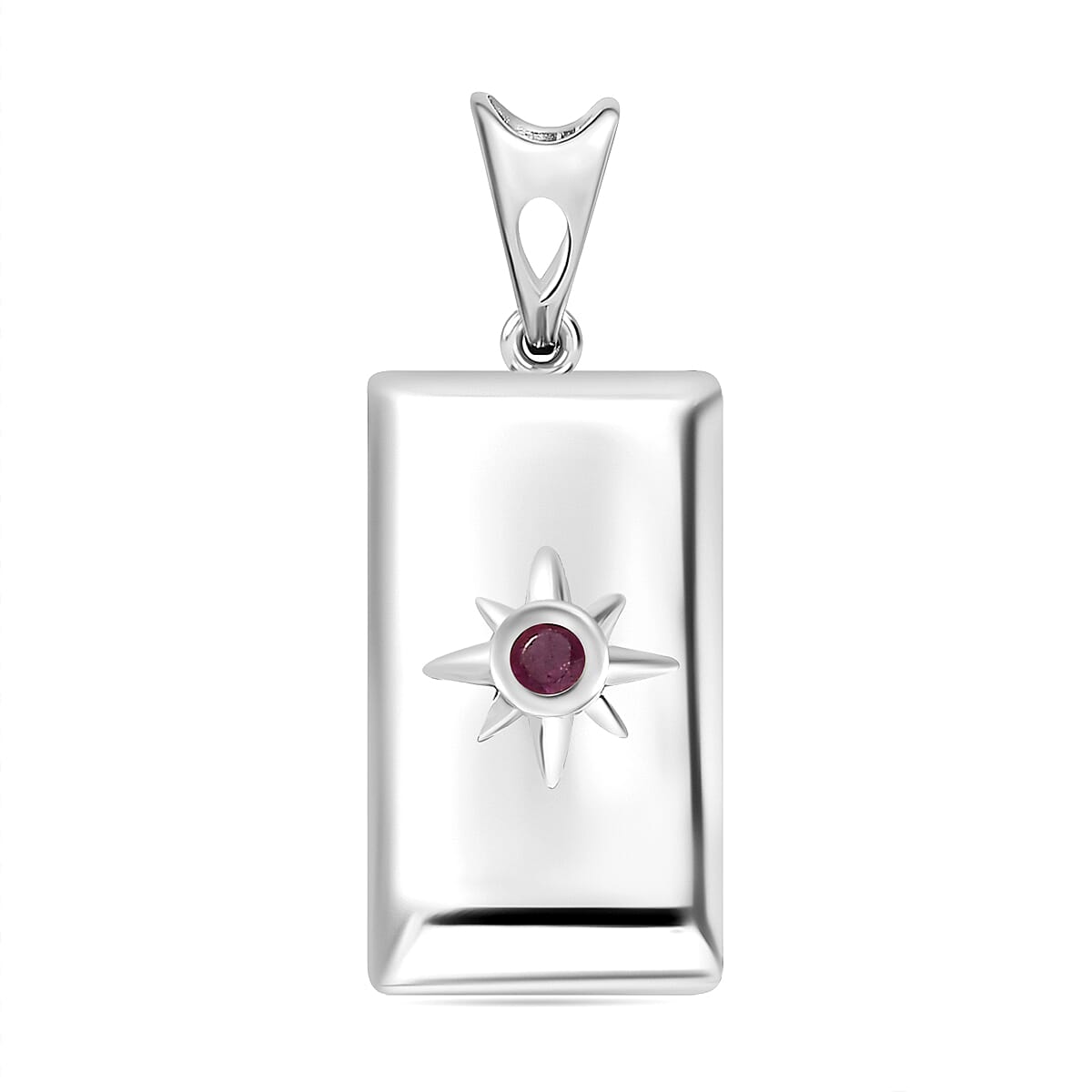 Ruby Bar Pendant in Sterling Silver