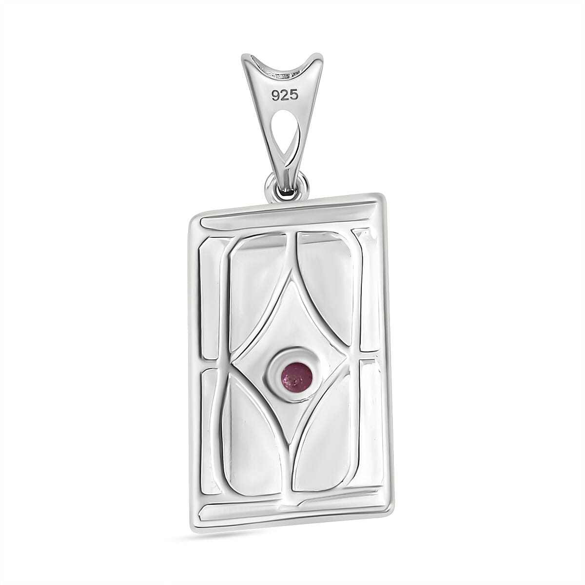 Ruby Bar Pendant in Sterling Silver