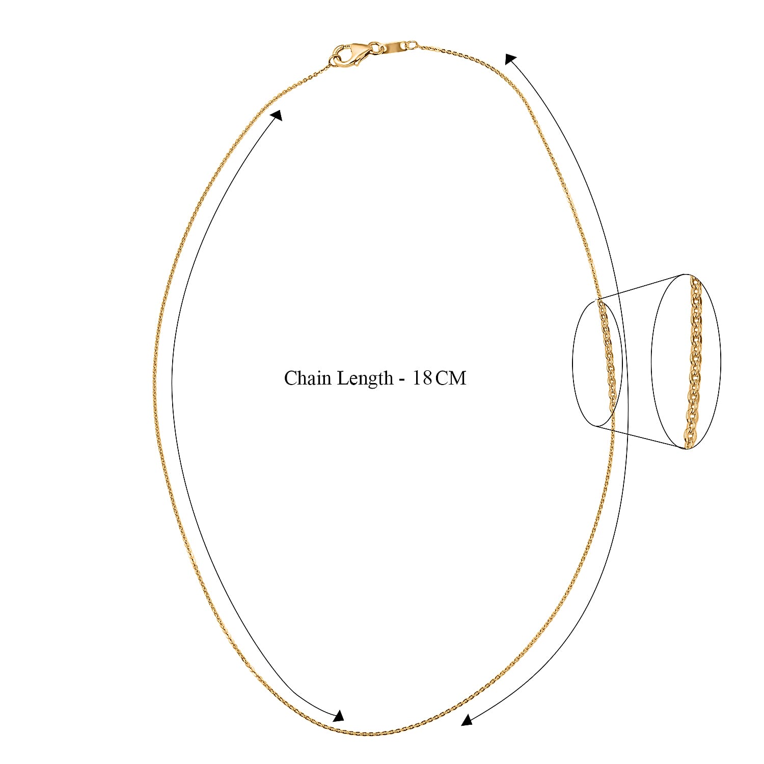 Sterling Silver Chain with Lobster Clasp (Size - 18)