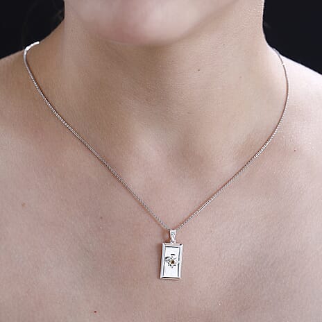 Fire Opal Bar Pendant in Sterling Silver