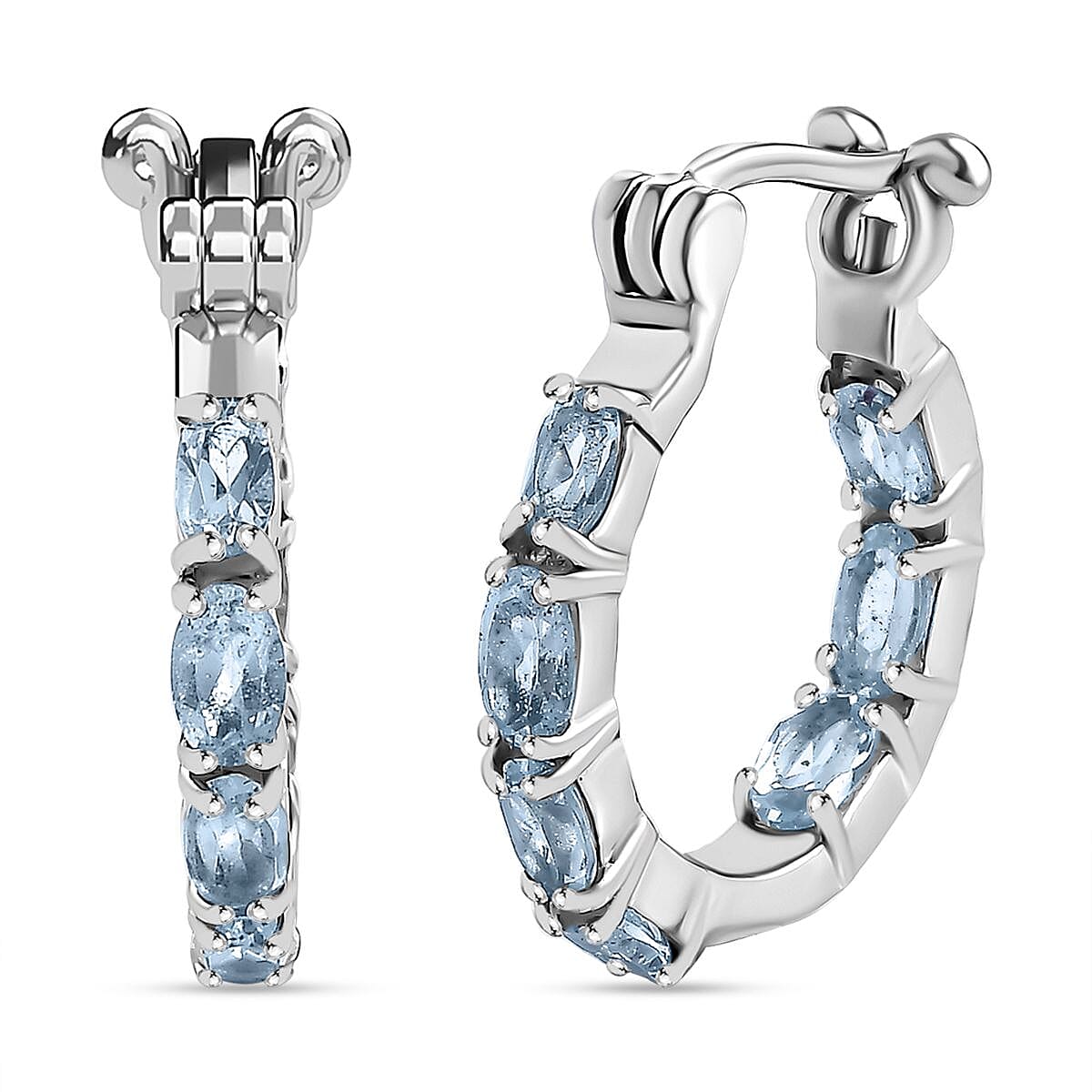 MEGA OFFER - Sky Blue Topaz Inside Out Hoop Earrings 3.32 ct