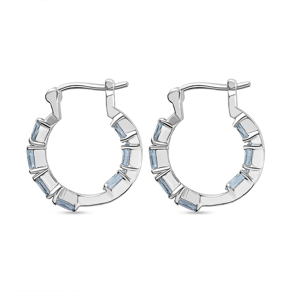 MEGA OFFER - Sky Blue Topaz Inside Out Hoop Earrings 3.32 ct