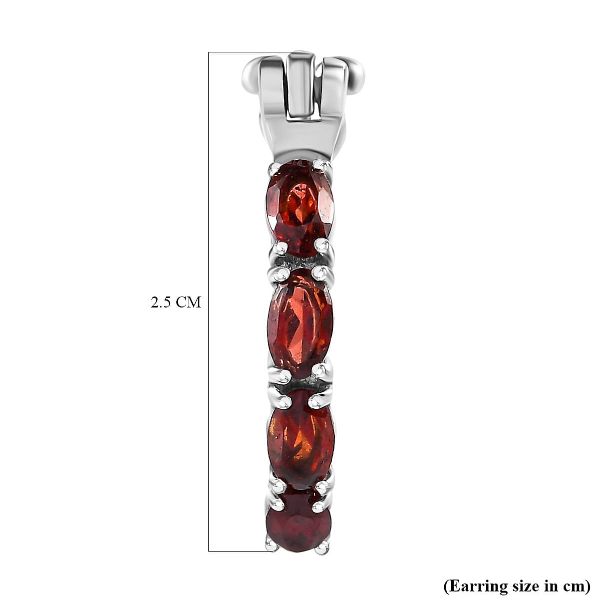 Red Garnet Inside Out Hoop Earrings 3.32 ct