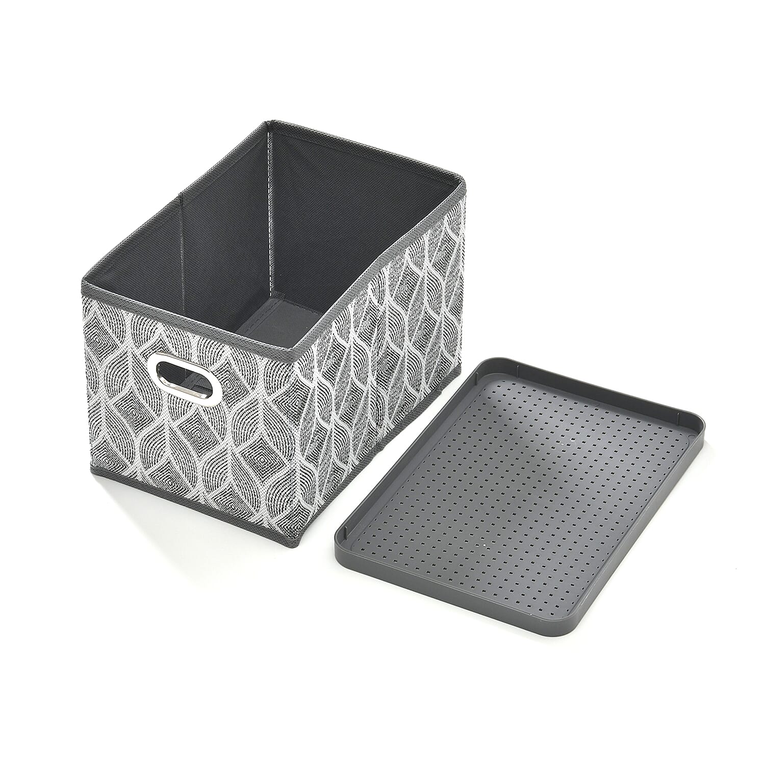 Set of 3 Foldable Storage Boxes (Size 26x17x17 cm) - Grey