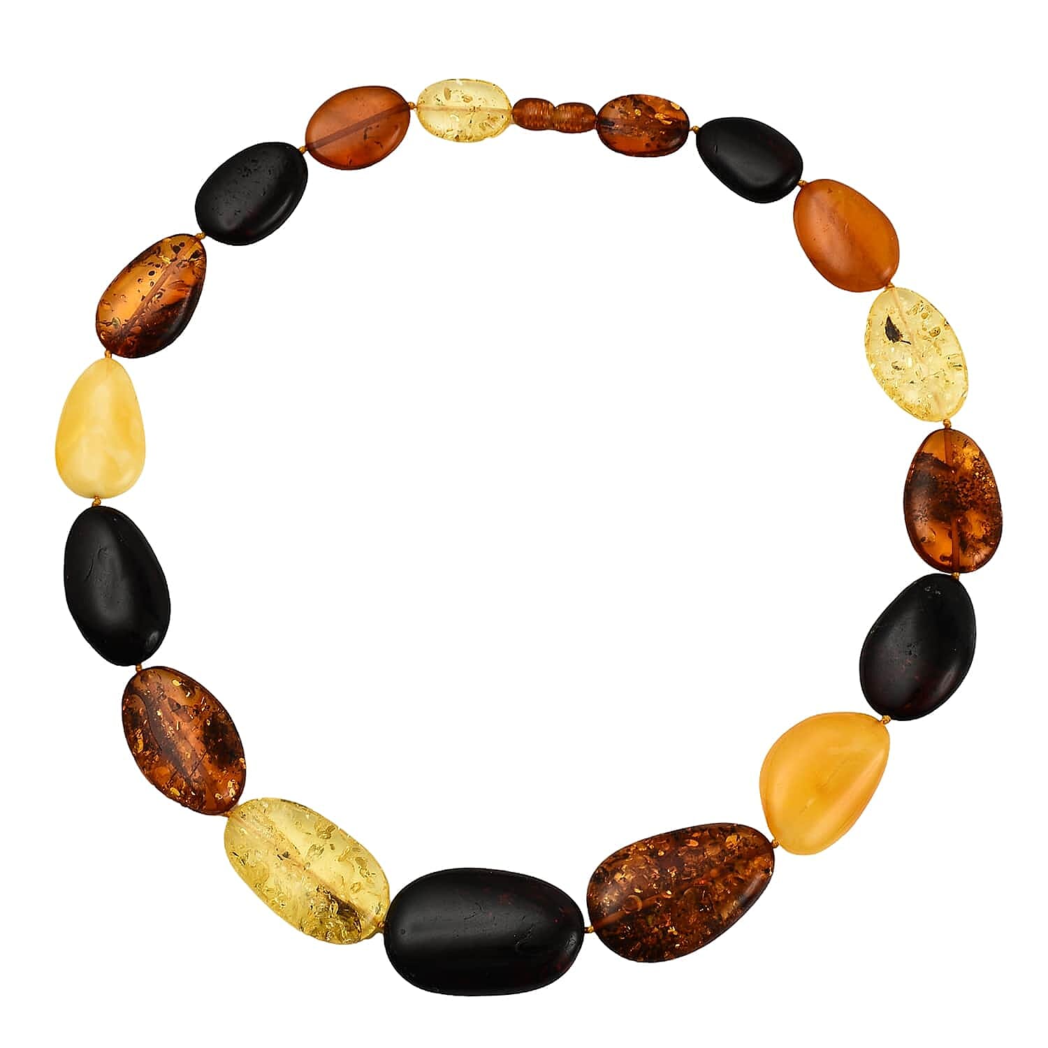 Natural Multi - Colour Baltic Amber Necklace (Size 18)