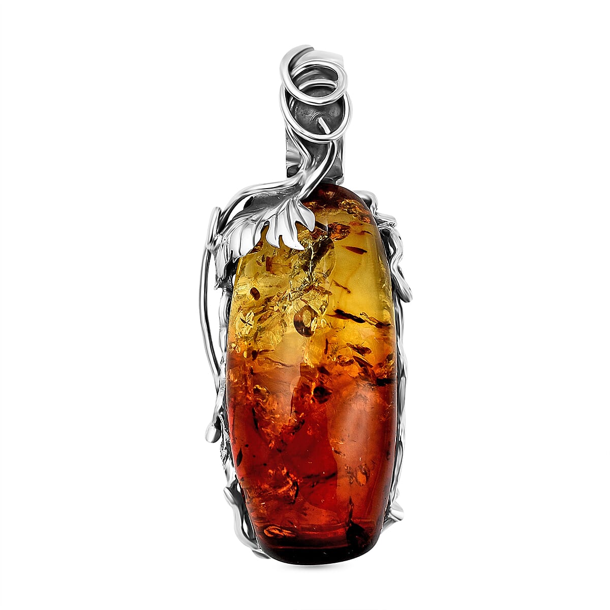 Amber Pendant in Sterling Silver 37.90 Ct