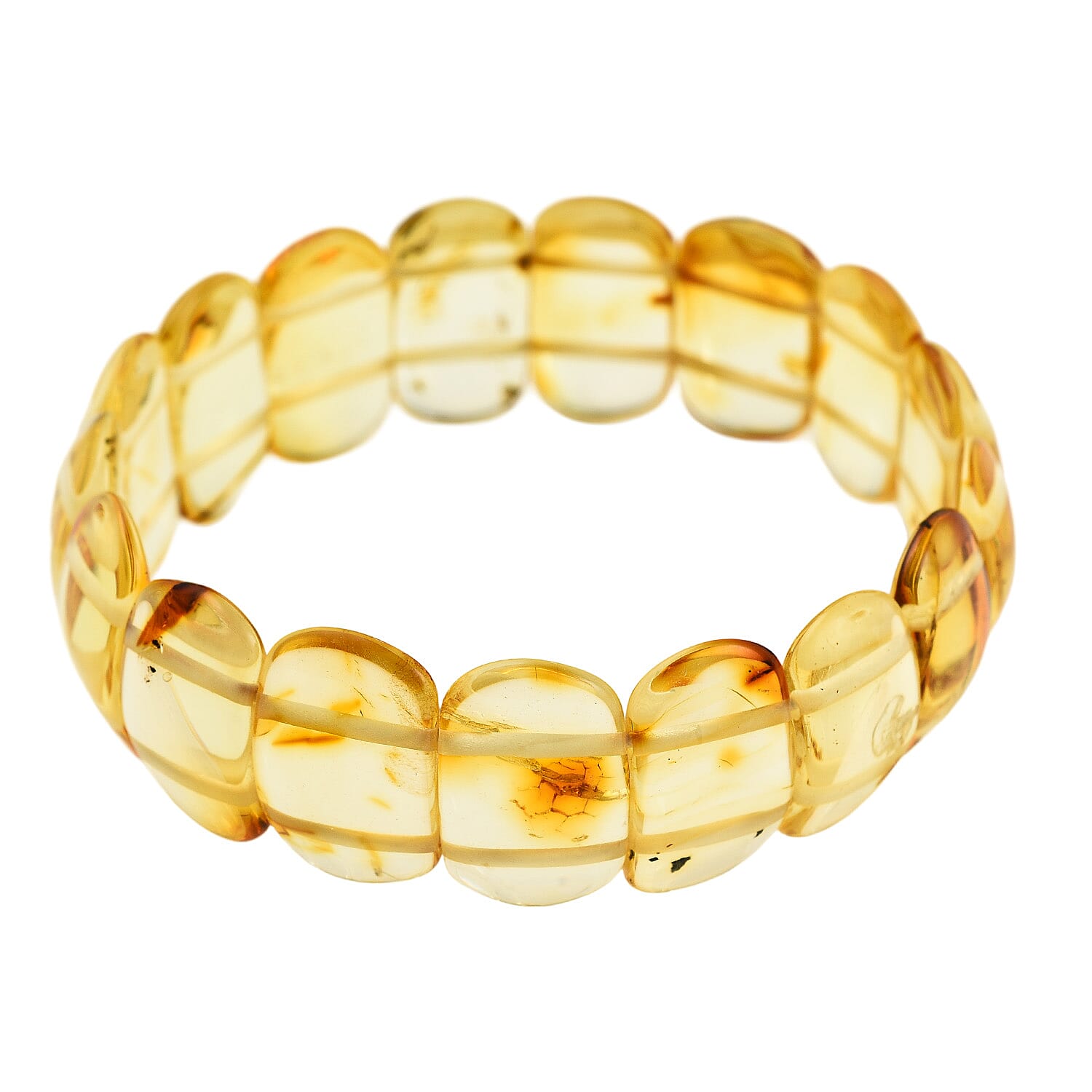 Tucson Find - Natural Yellow Baltic Amber Stretchable Bracelet (Size 7.5)
