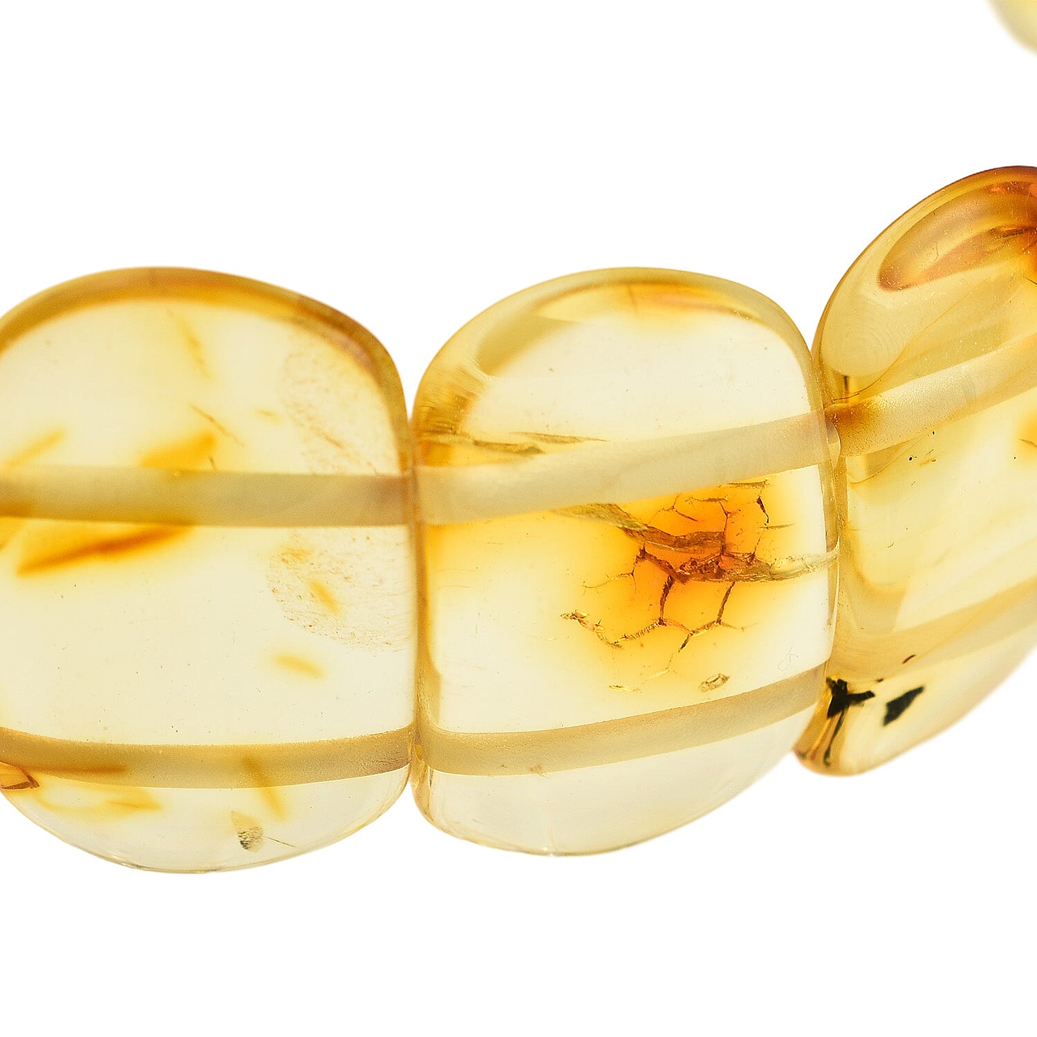 Tucson Find - Natural Yellow Baltic Amber Stretchable Bracelet (Size 7.5)
