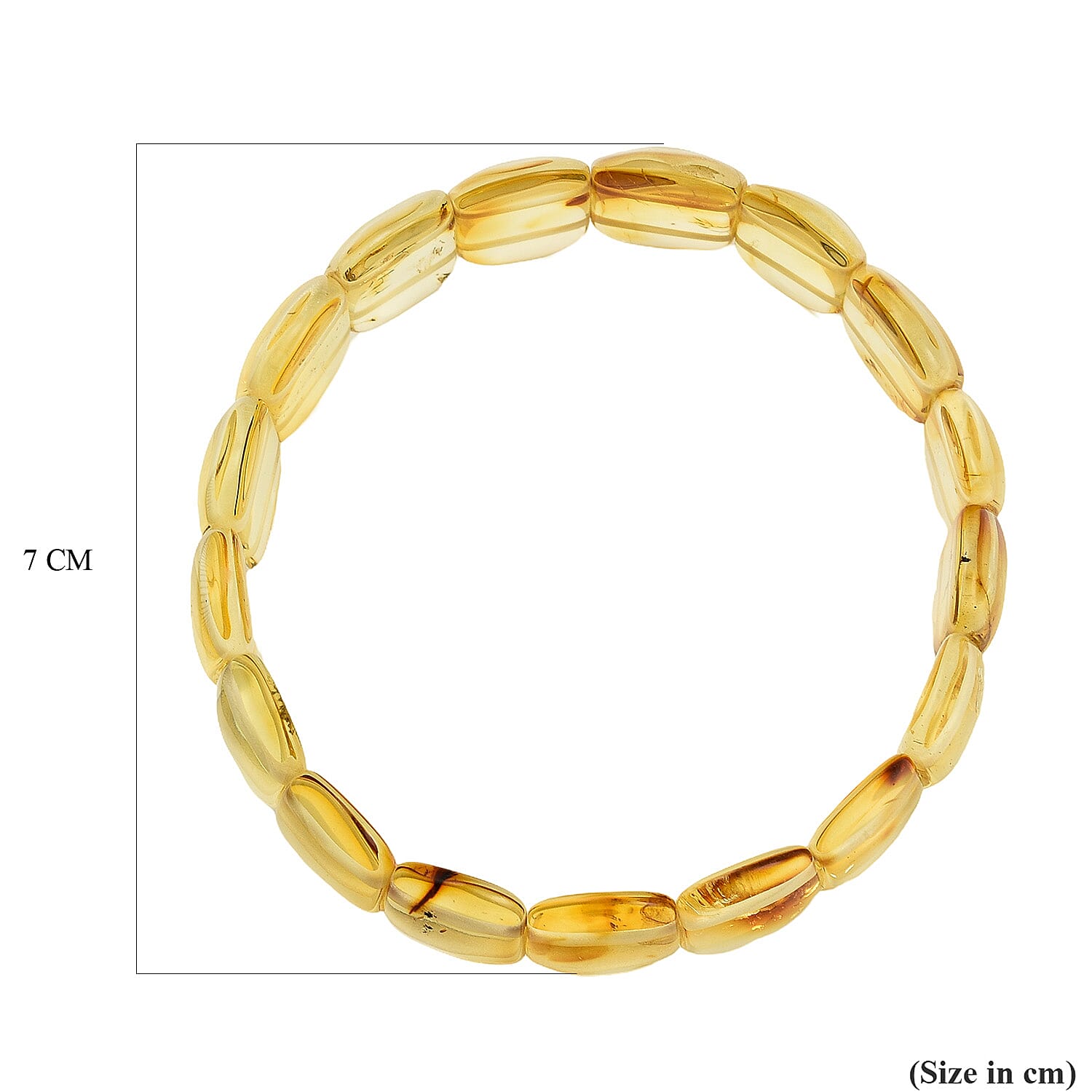 Tucson Find - Natural Yellow Baltic Amber Stretchable Bracelet (Size 7.5)