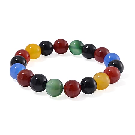 Multi Agate Stretchable Bracelet 200.00 ct