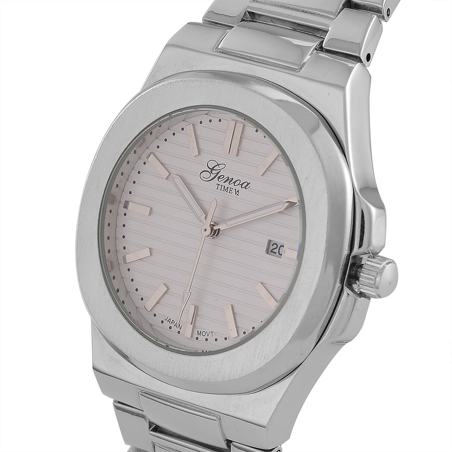 GENOA Desire Limited Edition -  Japanese Movt 3ATM Water Resistant White Dial Watch with Chain Strap in Silver Tone